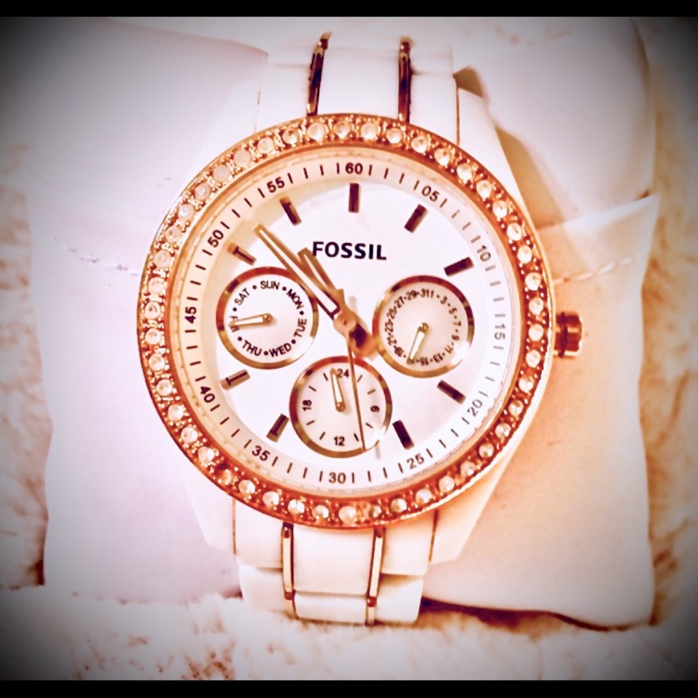 Fossil Women's Carlie Original Stainless-Steel & Ceramic Casual Quartz Watch